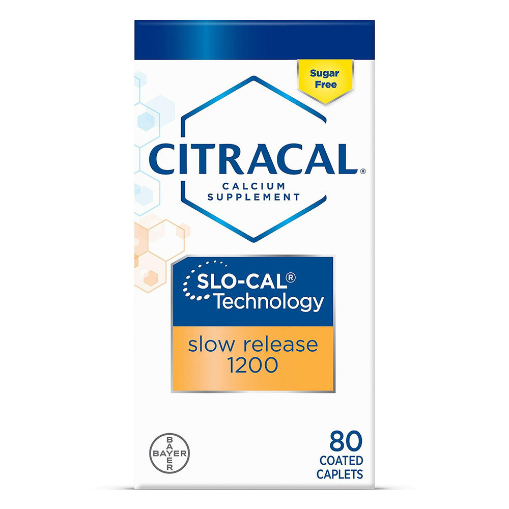 Citracal Slow Release 1200 Calcium With Vitamin D3 Coated Caplets, 80 Ea