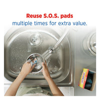 S.O.S Steel Wool Soap Scrubber Sponge Pads, 10 ct