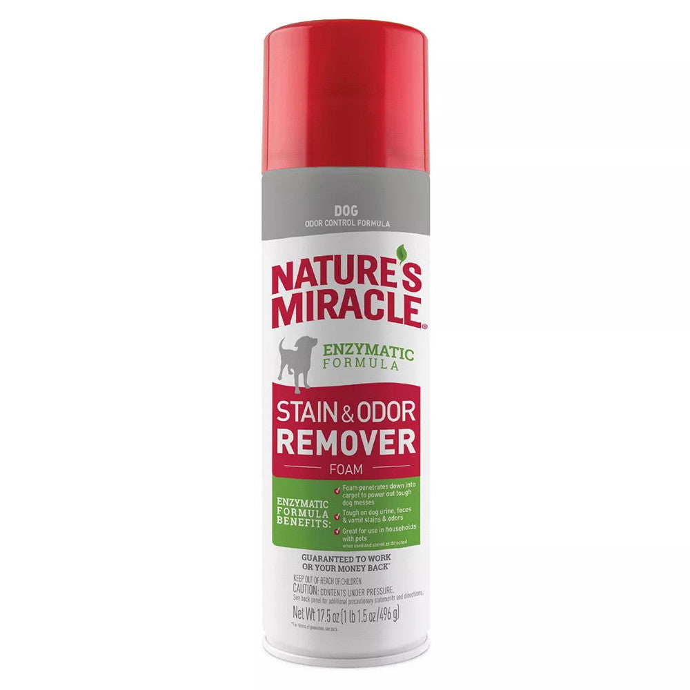 Nature's Miracle Dog Stain & Odor Remover Foam with Enzymatic Formula, 17.5 Oz