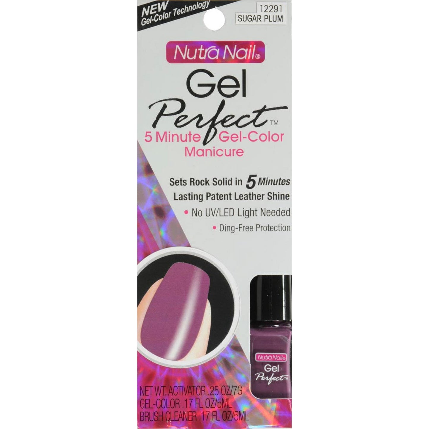 Nutra Nail Gel Perfect 5 Minute Gel-Color, Sugar Plum, 1.7 Oz