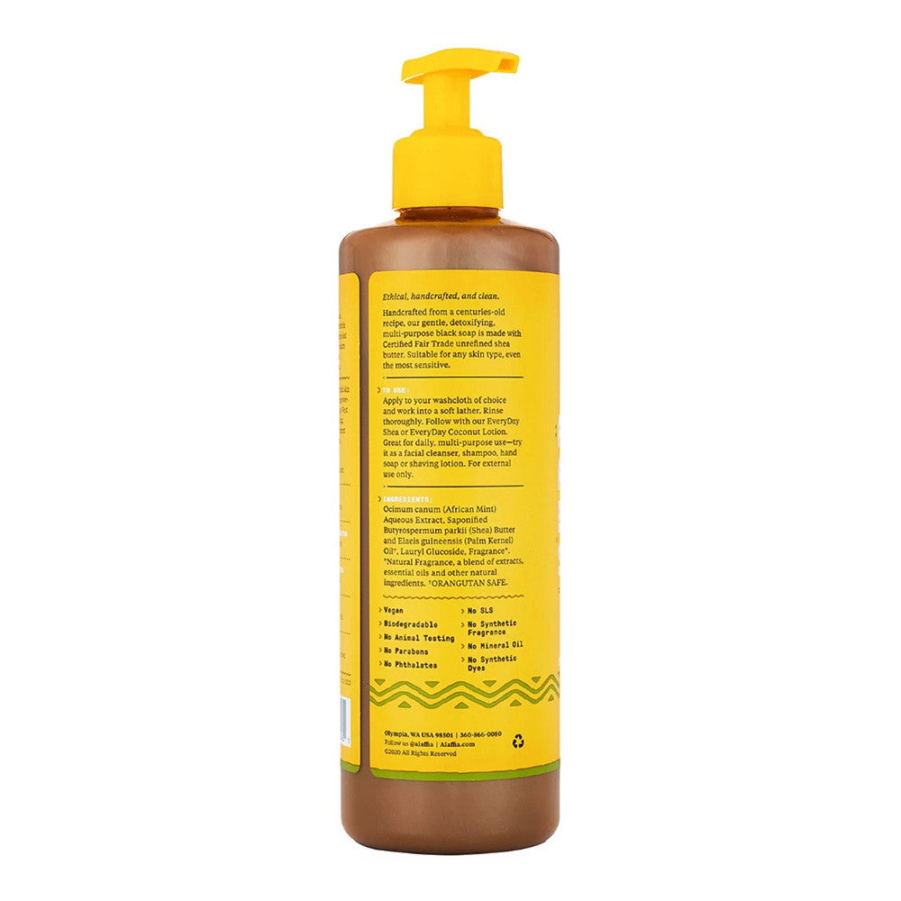 Alaffia Authentic African Black Soap with Hemp Olive Leaf, 16 Oz