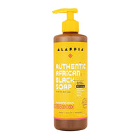 Alaffia Authentic African Black Soap with Rosewater Peony, 16 Oz