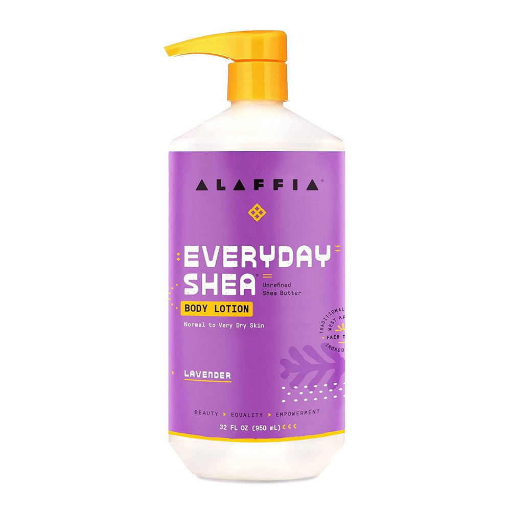 Alaffia Everyday Shea Butter Body Lotion, Lavender, 32 Oz