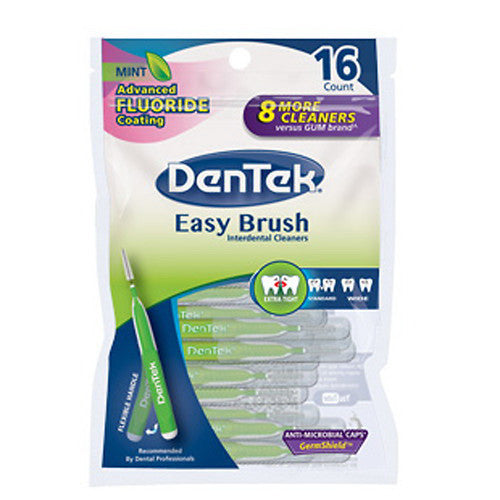 DenTek Easy Brush Interdental Cleaner Extra Tight Advanced Fluoride Coating Size 16
