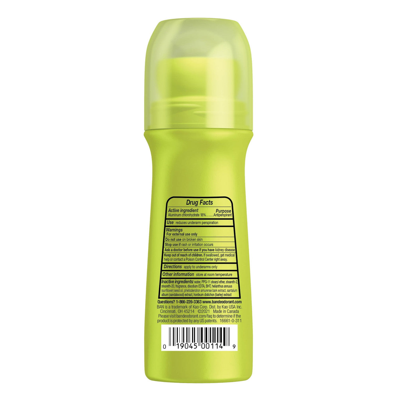 Ban Antiperspirant and Deodorant, Original Roll On, Regular, 3.5 Oz