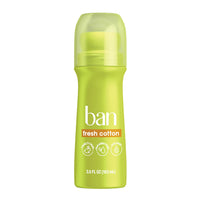 Ban Roll-On Antiperspirant and Deodorant, Fresh Cotton, 3.5 Oz