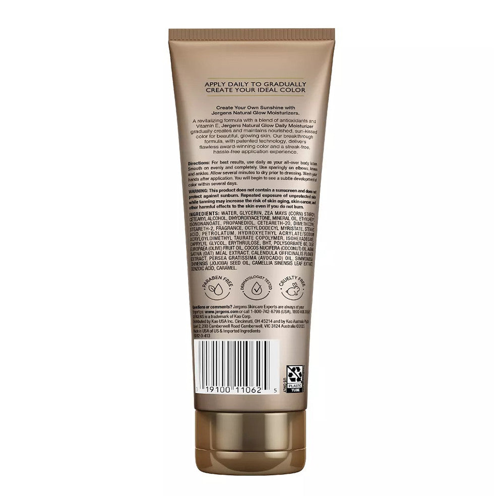 Jergens Natural Glow Daily Moisturizer for Body, Medium to Tan Skin Tones, 7.5 Oz