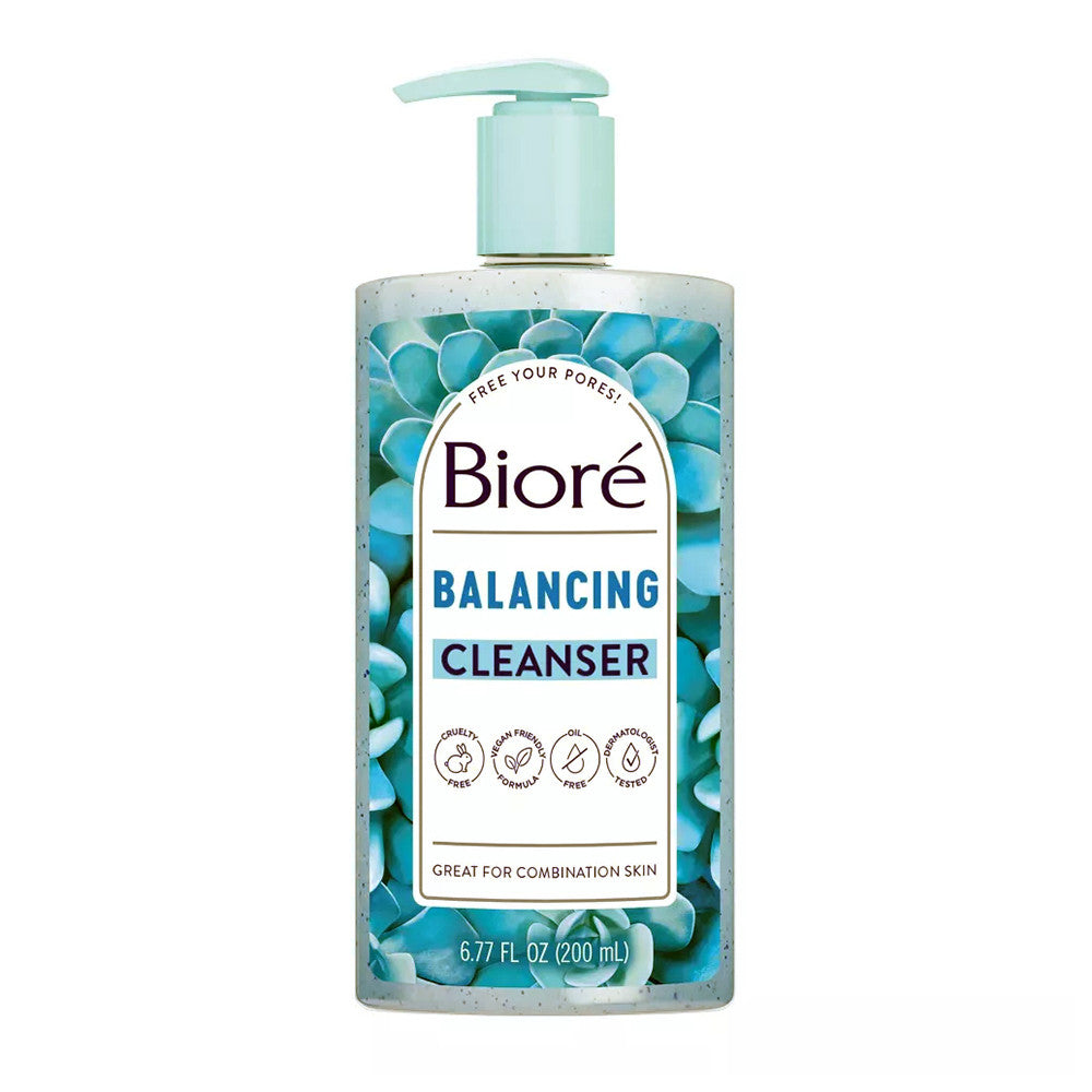 Biore Blue Agave And Baking Soda Balancing Pore Combination Skin Cleanser, 6.77 Oz