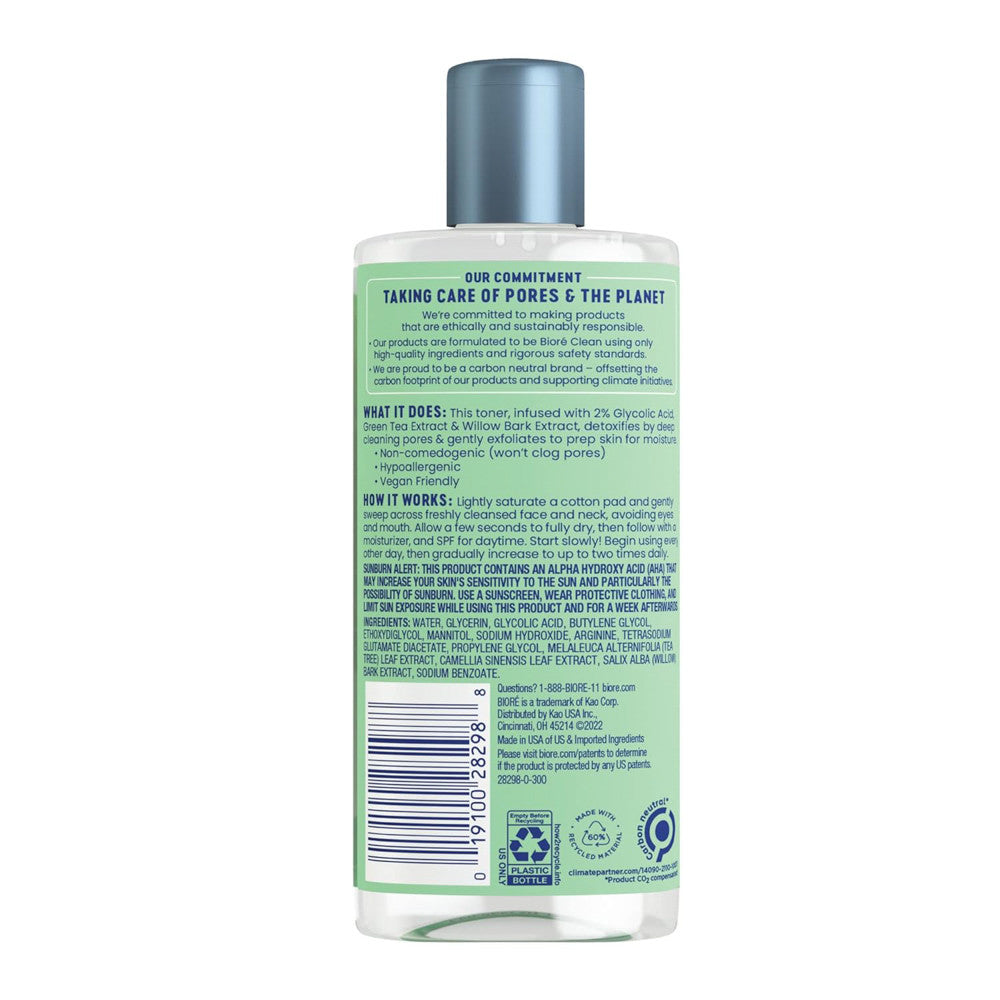 Biore Clean Detox Toner, 8 Oz