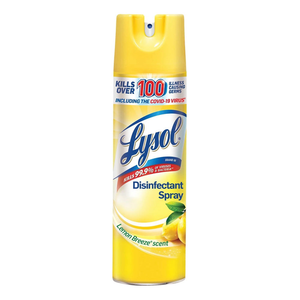 Lysol Disinfectant Spray for Germ Protection and Odor Elimination Lemon Breeze Scent 19Oz (538g) 2Ea