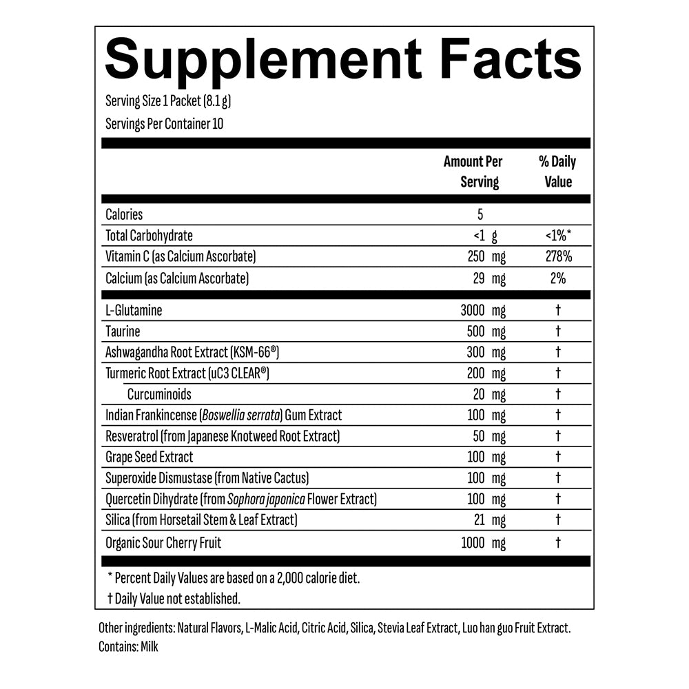 Blueshift Nutrition Recover Post Workout Drink Mix Powder Packets Strawberry Peach Stick 10Ea