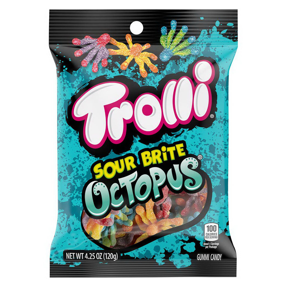 Trolli Sour Brite Octopus Gummy Candy Worms 4.25Oz (120g)