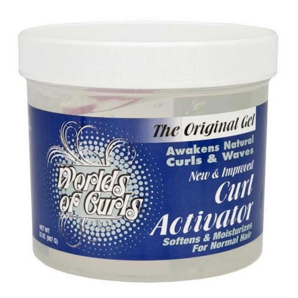 Worlds of Curls Curl Activator Gel Regular Softens and Moisturizes Normal Hair 32Oz (907g)