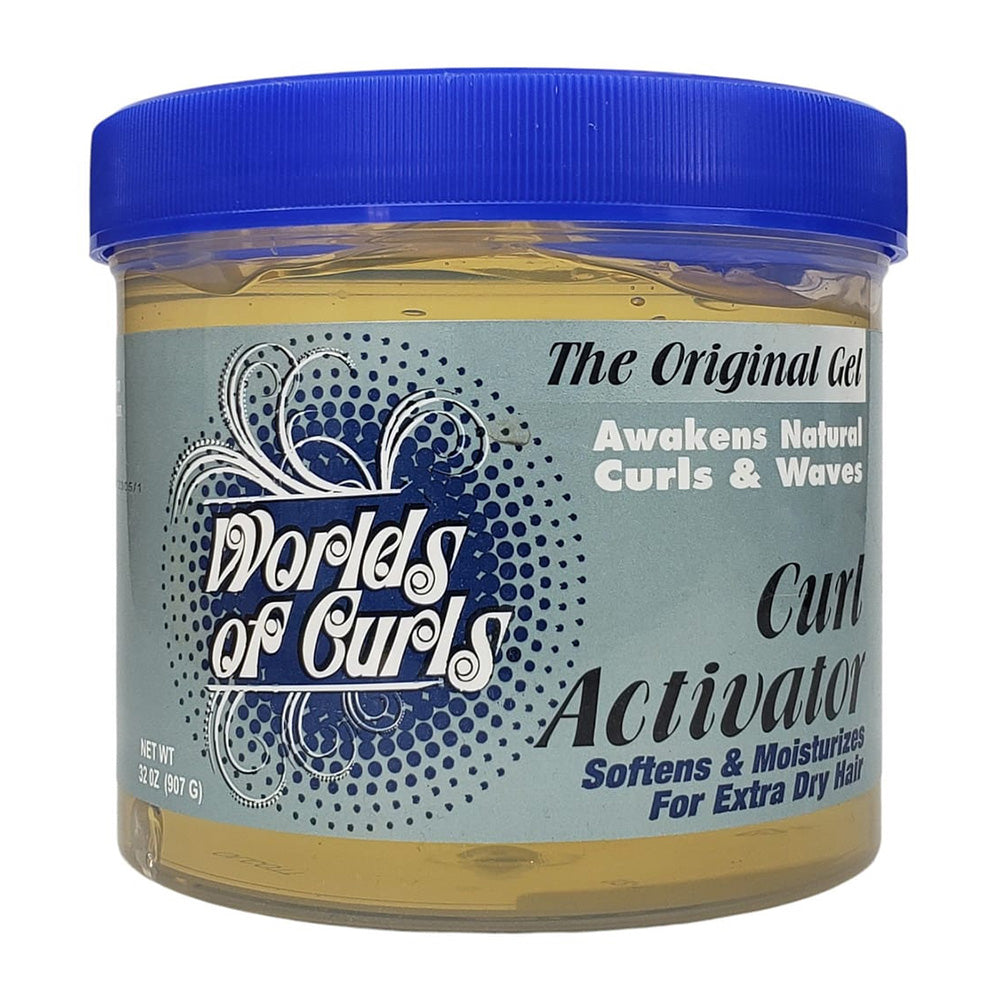 Worlds of Curls Curl Activator Gel Softens and Moisturizes Extra Dry Hair 32Oz (907g)