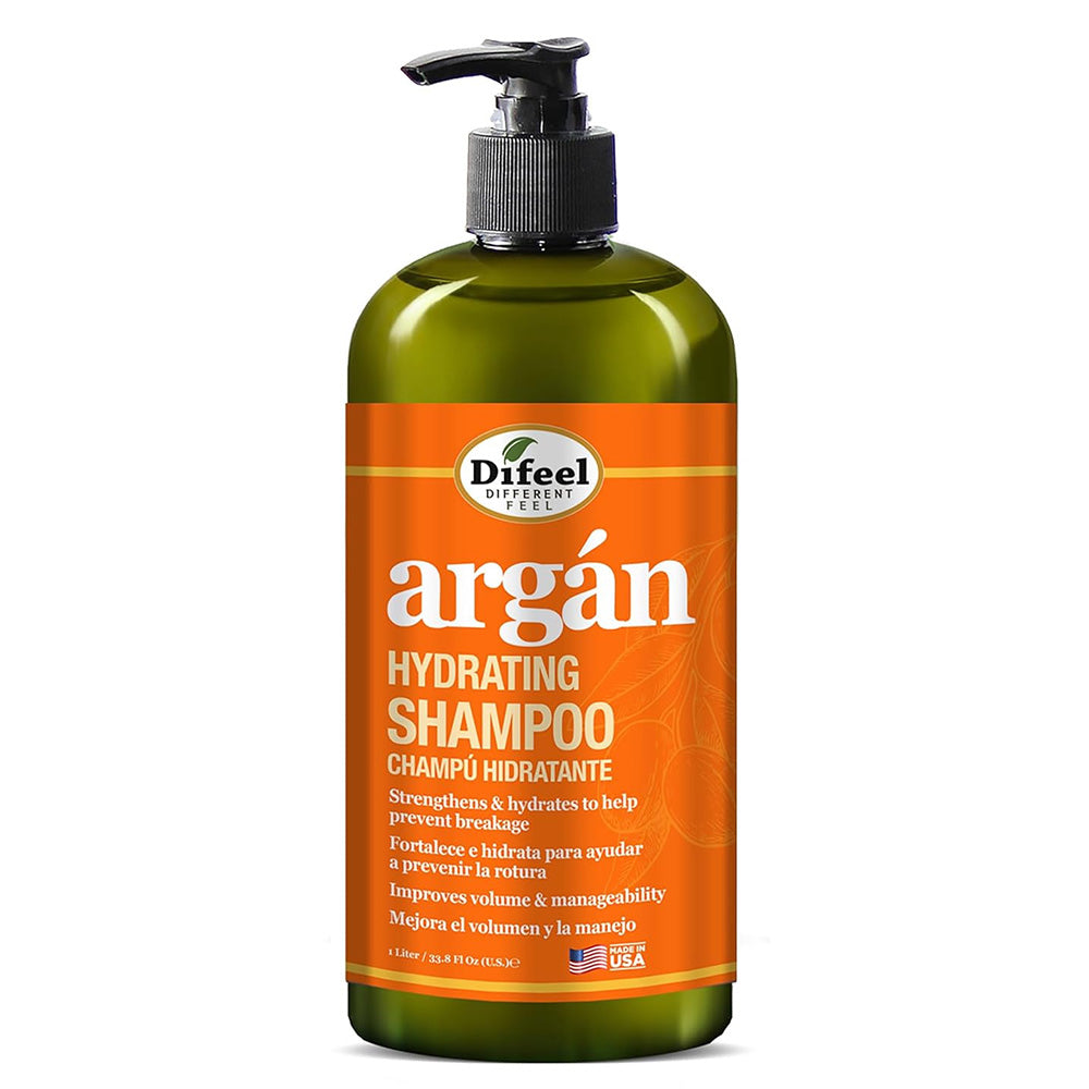 Difeel Argan Hydrating Hair Shampoo to Prevent Breakage 33.8Oz (1Lt)