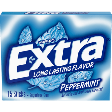Wrigleys Extra Peppermint Sugar Free Gum 15 Sticks, 30 Ea