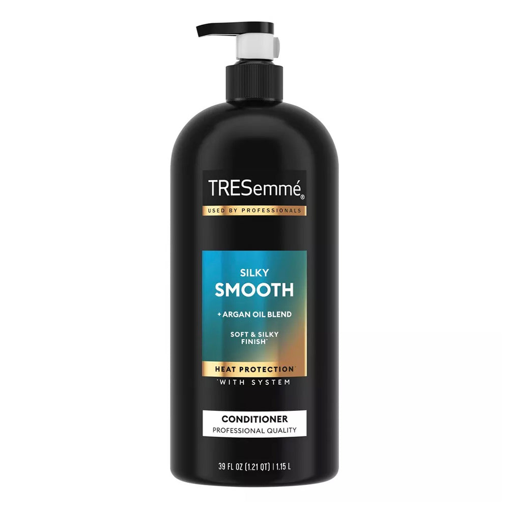 Tresemme Silky Smooth Argan Oil Blend Soft and Silky Finish Conditioner with Pump For Frizzy Hair 39Oz (1.15L)