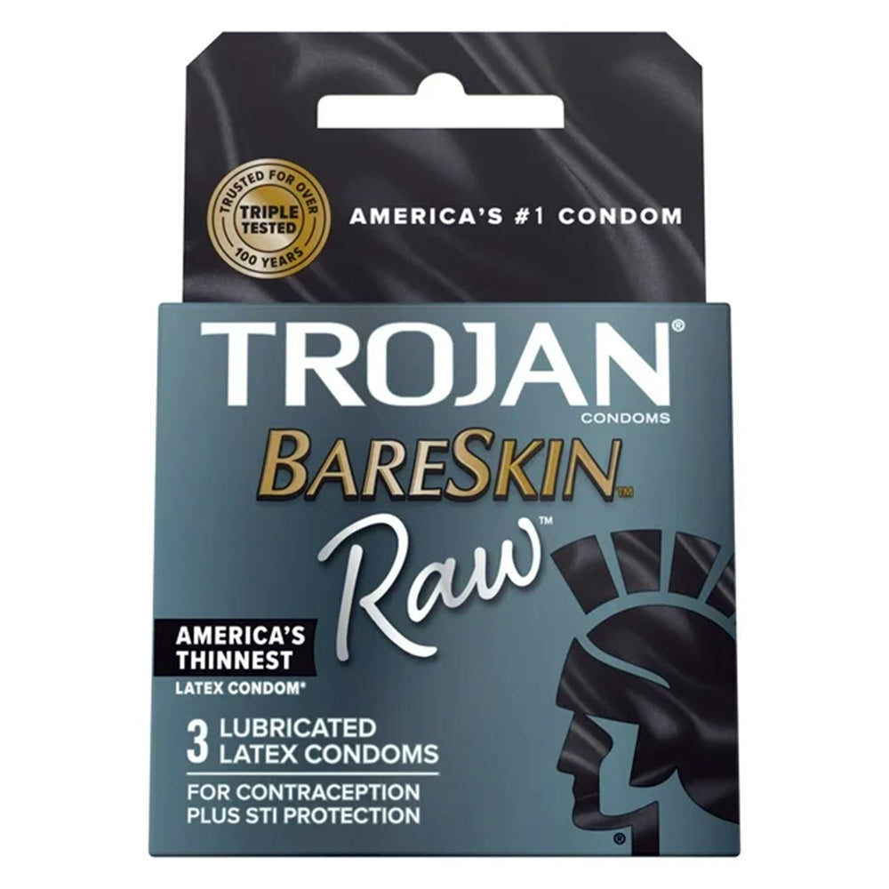 Trojan Bareskin Raw Condoms Thin Condoms 3Ea