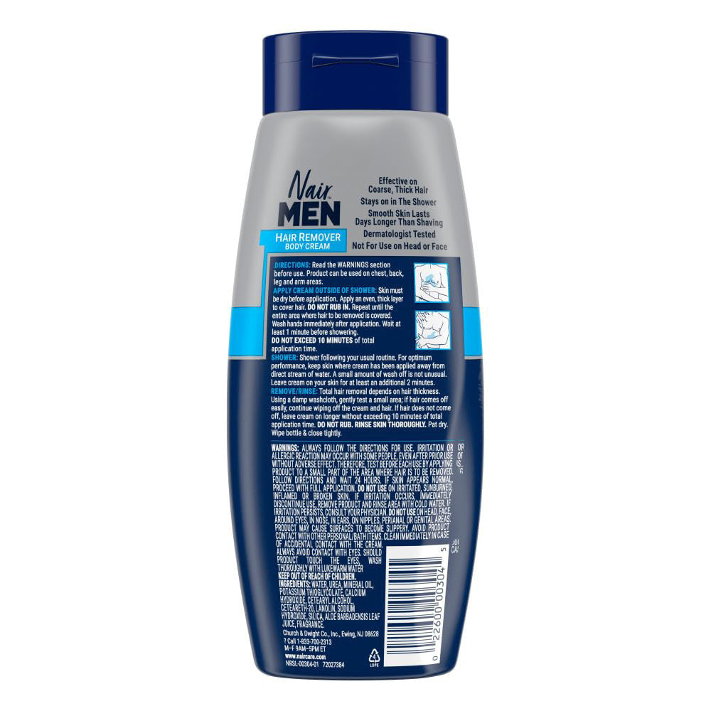 Nair Men Body Hair Removal Cream, 12 Oz