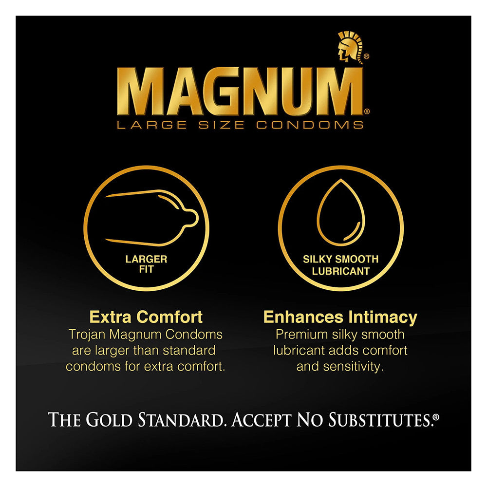 Trojan Magnum XL Lubricated Large Size Latex Condoms - 12 Ea/Pack, 4 Pack