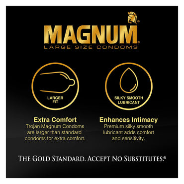 Trojan Magnum XL Lubricated Large Size Latex Condoms - 12 Ea/Pack, 4 Pack