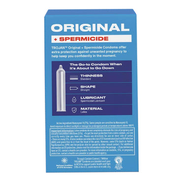 Trojan Original Plus Spermicidal Lubricated Latex Condoms 12Ea