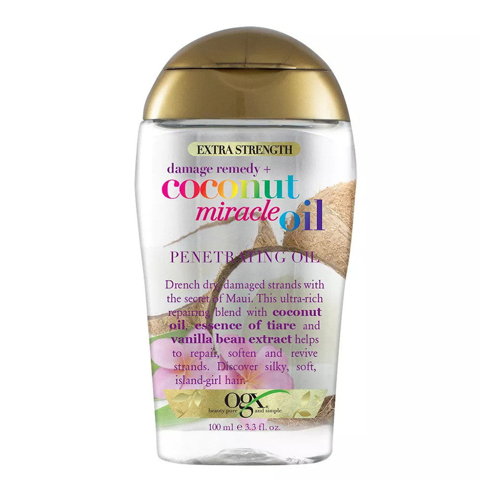 Ogx Extra Strength Damage Remedy Plus Coconut Miracle Penetrating Hair Oil, 3.3 Oz