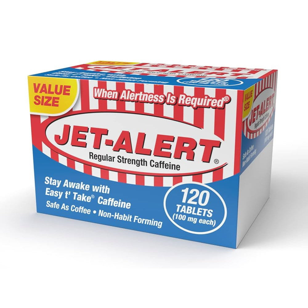 Jet-Alert 100 MG Each Regular Strength Caffeine Tablets, 120 Ea