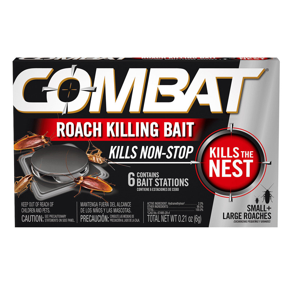 Combat Roach Killing Bait Stations for Small and Large Roaches, 6 Ea