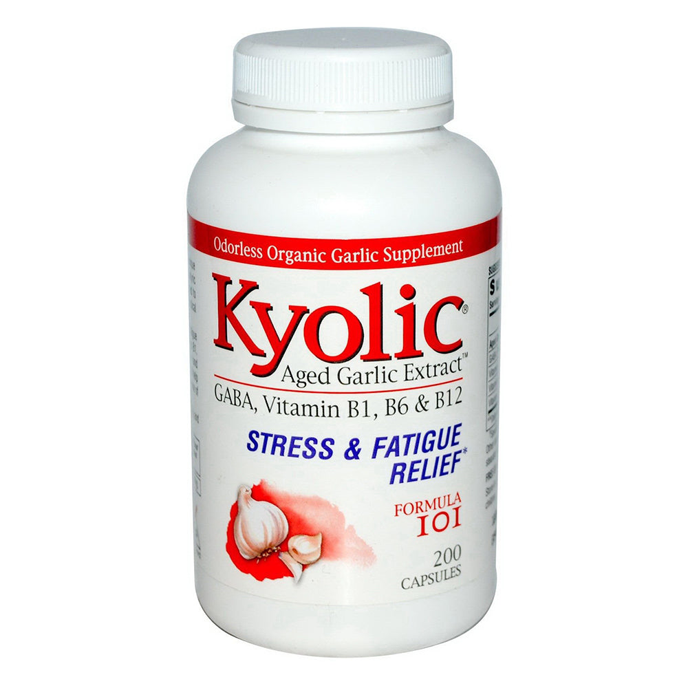 Aged Garlic Extract Stress And Fatigue Relief Formula 101 Capsules By Kyolic, 200 Ea