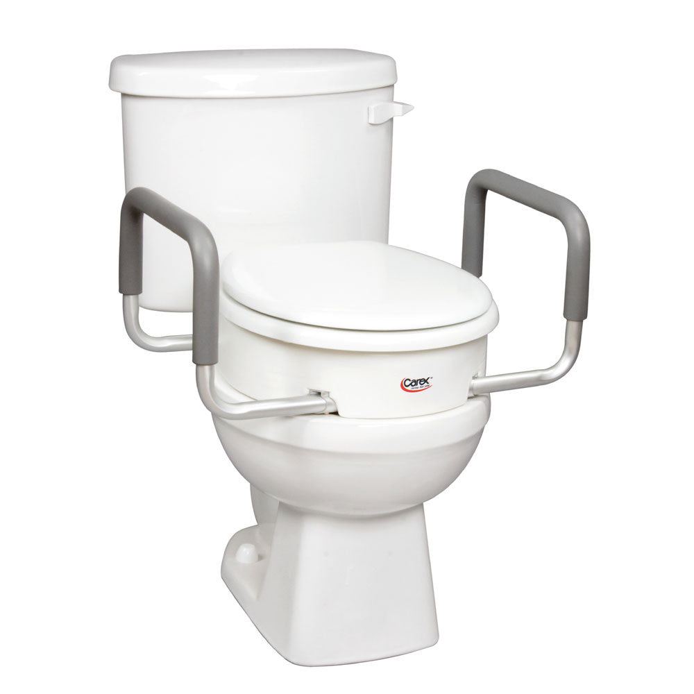 Carex Health Brands Toilet Seat Elevator with Handles for Standard Round Toilets, 1 Ea