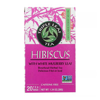 Triple Leaf Tea Bags, Hibiscus White Mulberry, 20 Ea