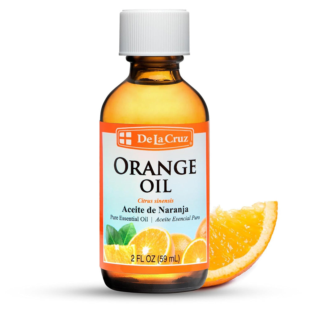 De La Cruz Orange Essential Oil Cold Pressed for Diffuser and Aromatherapy 2Oz (59ml)