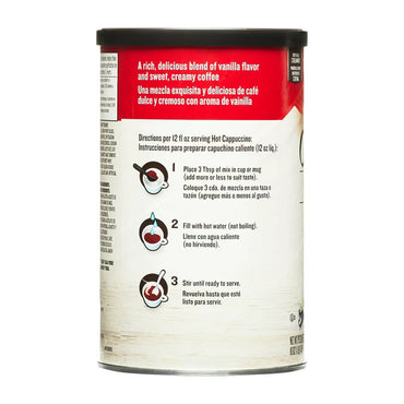 Folgers Cappuccino French Vanilla, Instant Coffee, 16 Oz