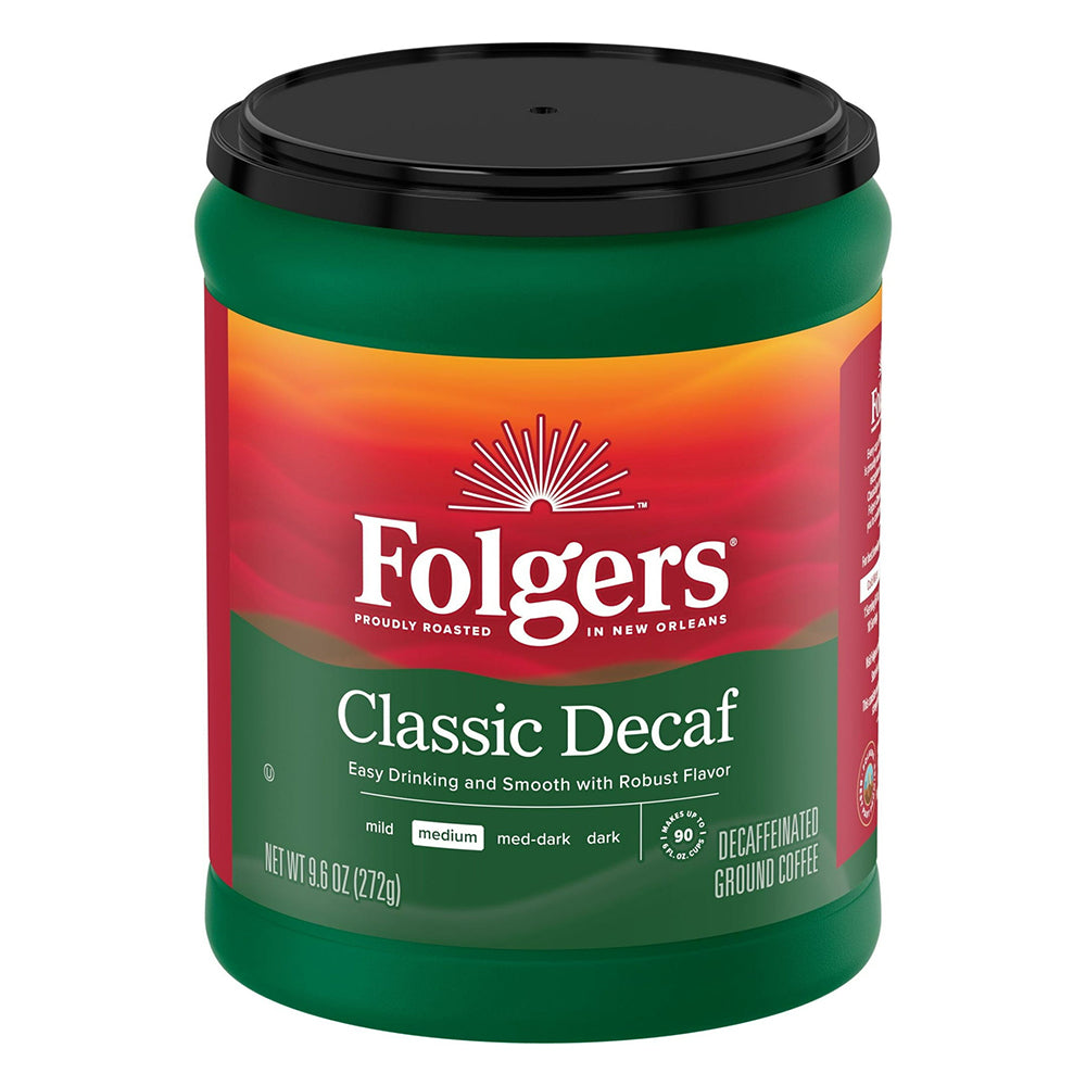 Folgers Classic Decaf Medium Roast Ground Coffee 9.6Oz (272g)