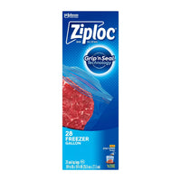 Ziploc Gallon Food Storage Freezer Bags, Grip 'n Seal Technology, 28 Ea