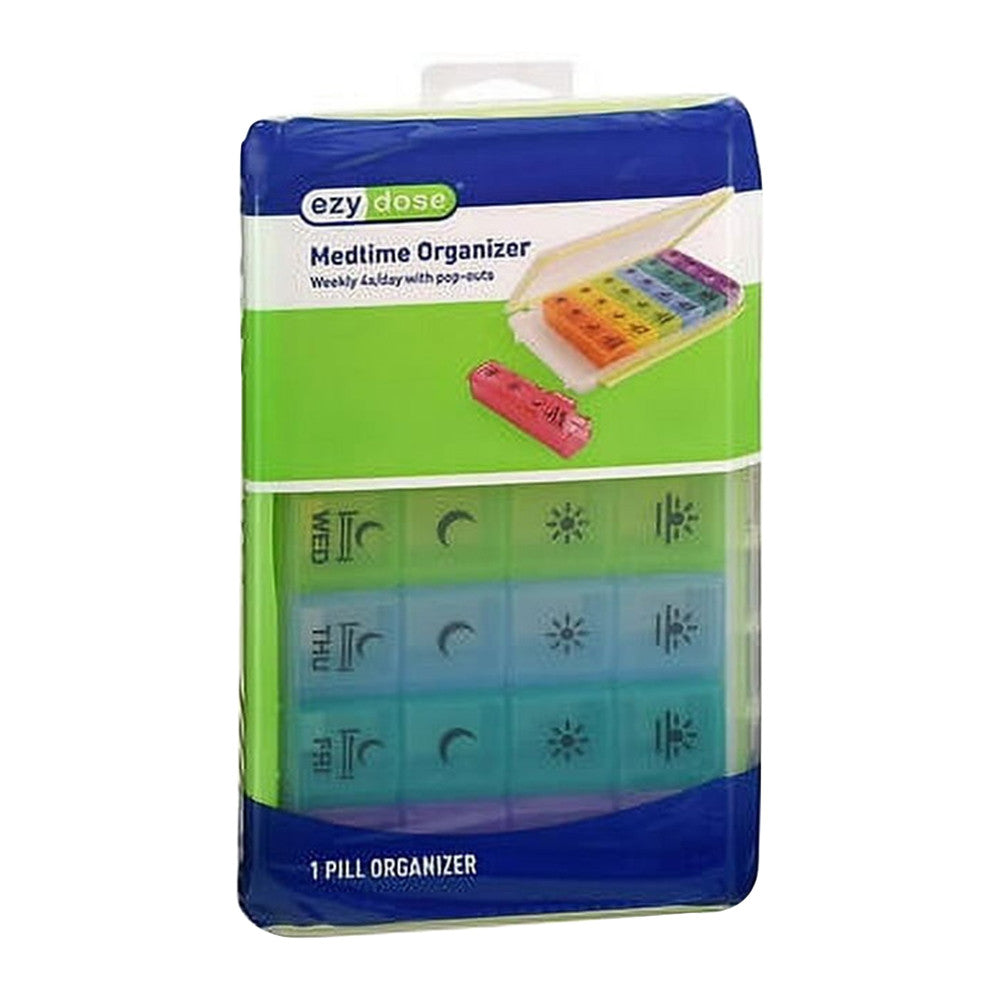 Ezy Dose Medtime Organizer Weekly 4x/day with Pop Outs, Assorted, 1 Ea