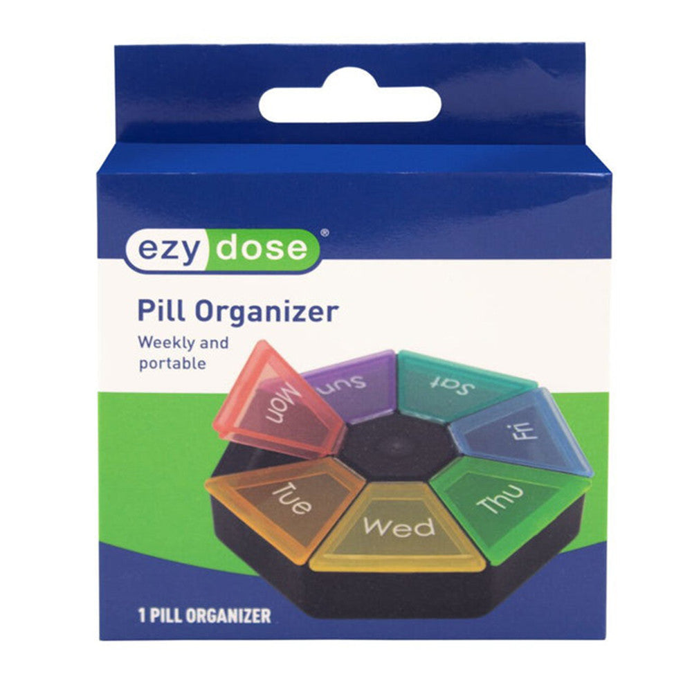 Ezy Dose Weekly 7 Sided Pill Planner, Assorted, 1 Ea