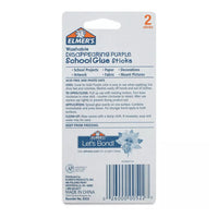Elmers Washable Disappearing Purple School Glue Stick, 0.42 Oz, Pack of 2