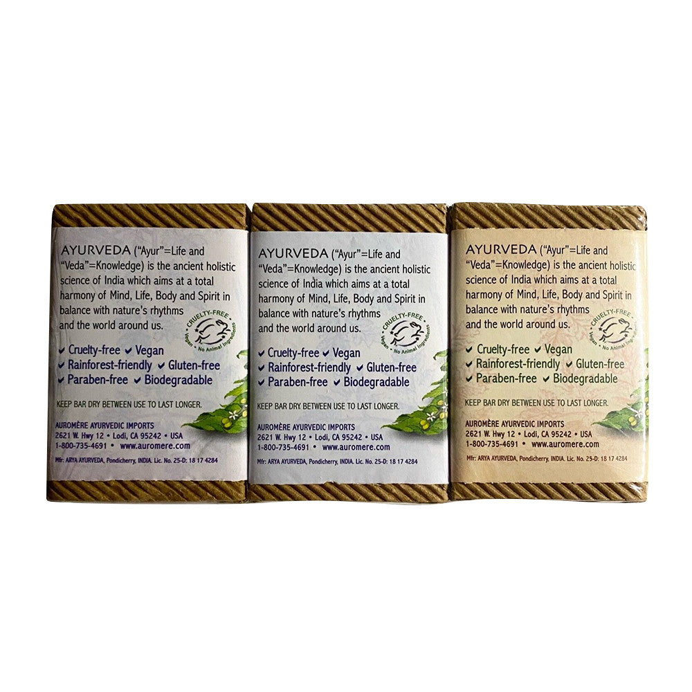 Auromere Ayurvedic Soap, 3 Pack, 2.75 Oz