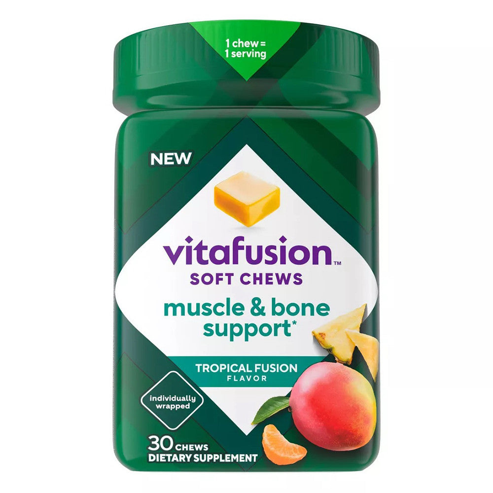 Vitafusion Muscle and Bone Support Soft Chews, Tropical Fusion Flavor, 30 Ea