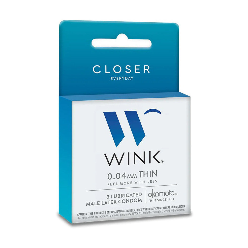 Wink Closer Everyday 0.04 mm Thin Lubricated Condoms, 3 Ea
