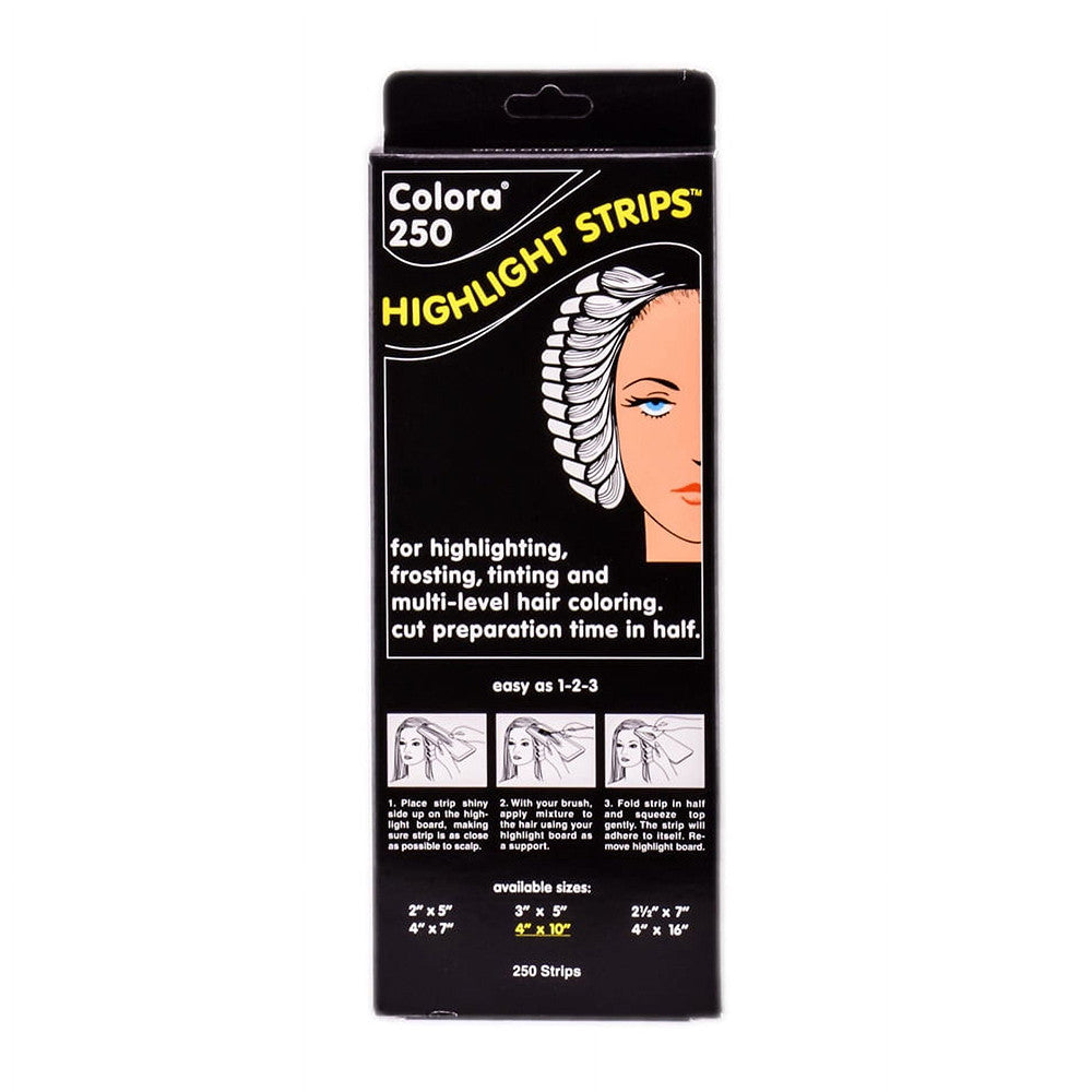 Colora 250 Highlight Strips 4 X 10 Inch, 250 Ea