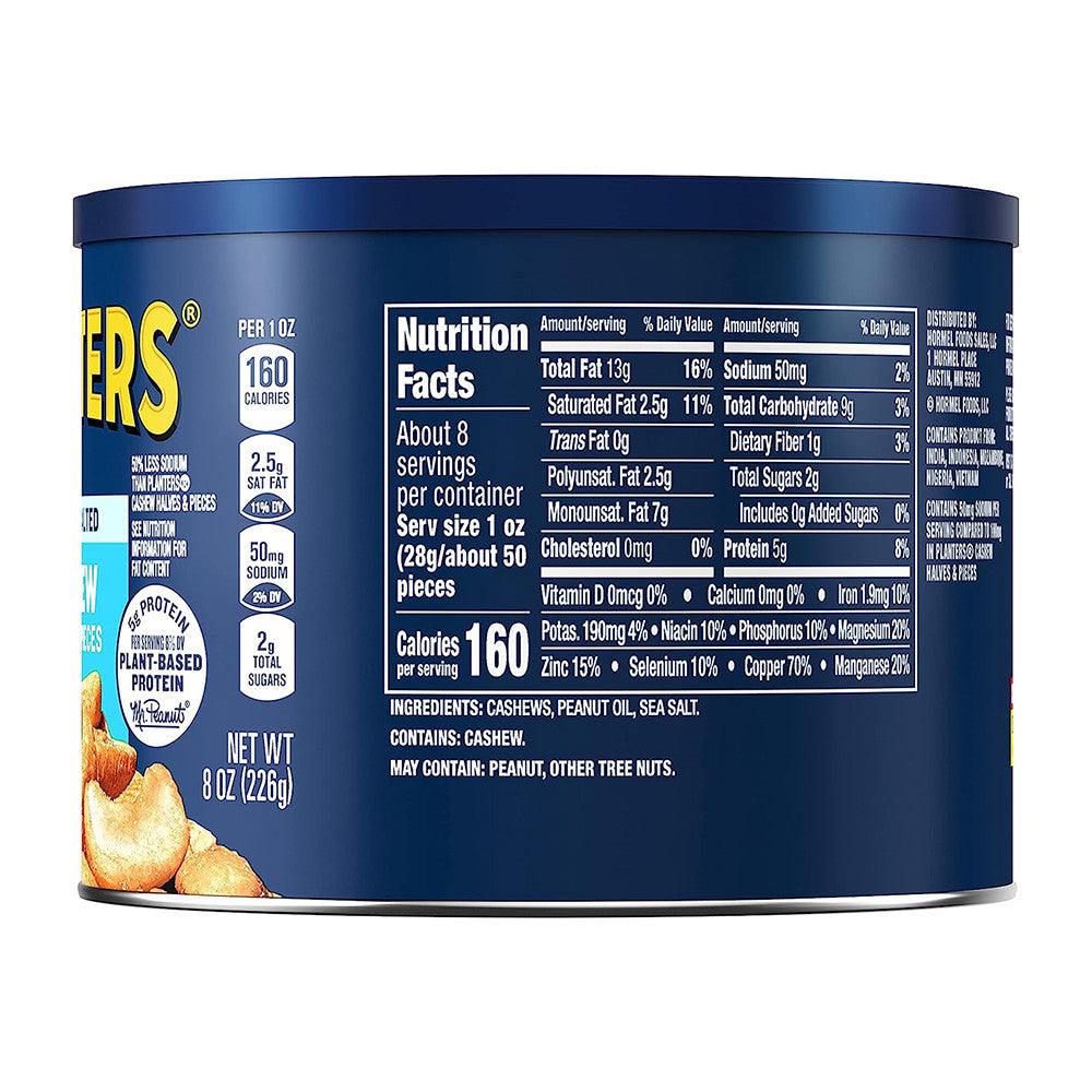 Planters Lightly Salted Cashews Halves and Pieces, 8 oz
