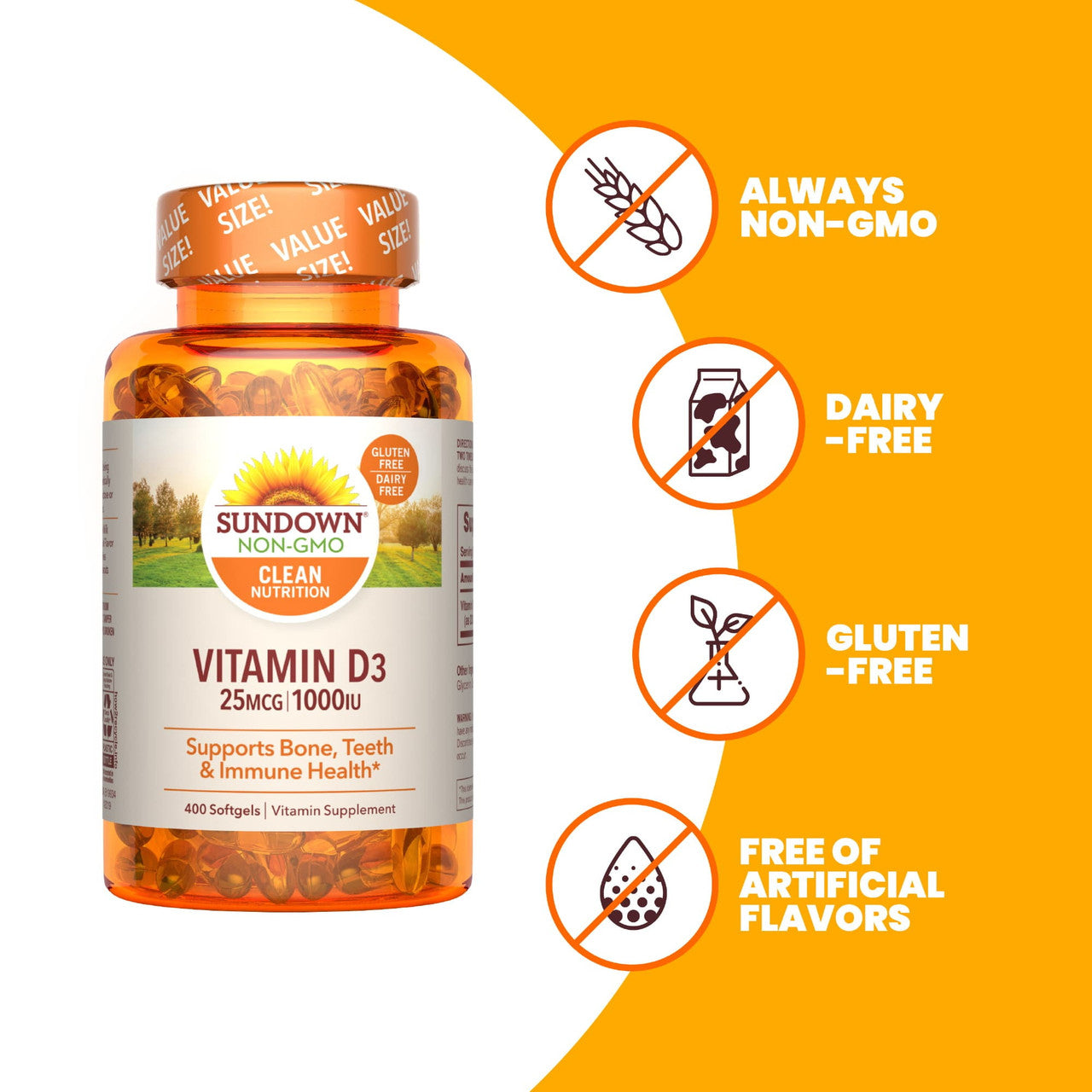 Sundown Naturals 1000 Iu High Potency Vitamin D3 Soft Gels, 400 ea