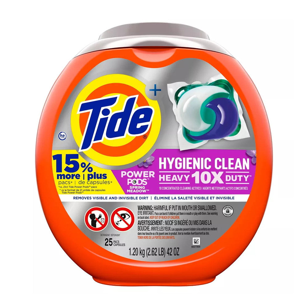 Tide Hygienic Clean Heavy Spring Meadow Power PODS Laundry Detergent, 25 Ea