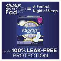 Always Maxi Pads Extra Heavy Overnight Absorbency with Wings, Size 5, 14 Ea