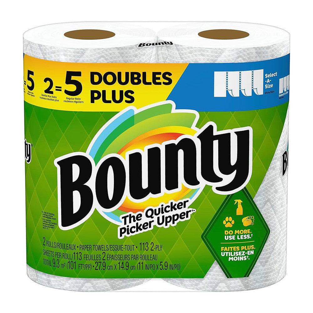 Bounty Select A Size Paper Towels 2 Double Plus Rolls, 2 Ea
