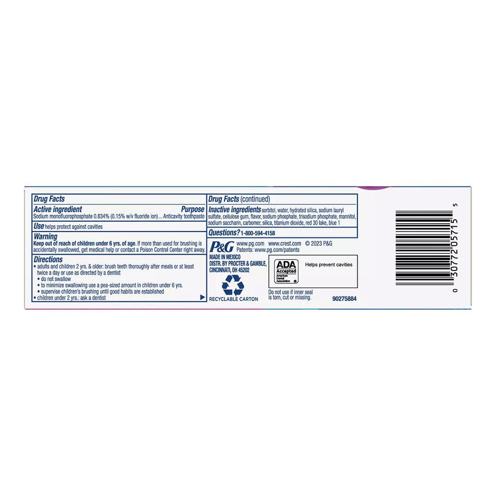 Crest Advanced Kids Fluoride Toothpaste, Bubblegum Flavor, 4.2 Oz
