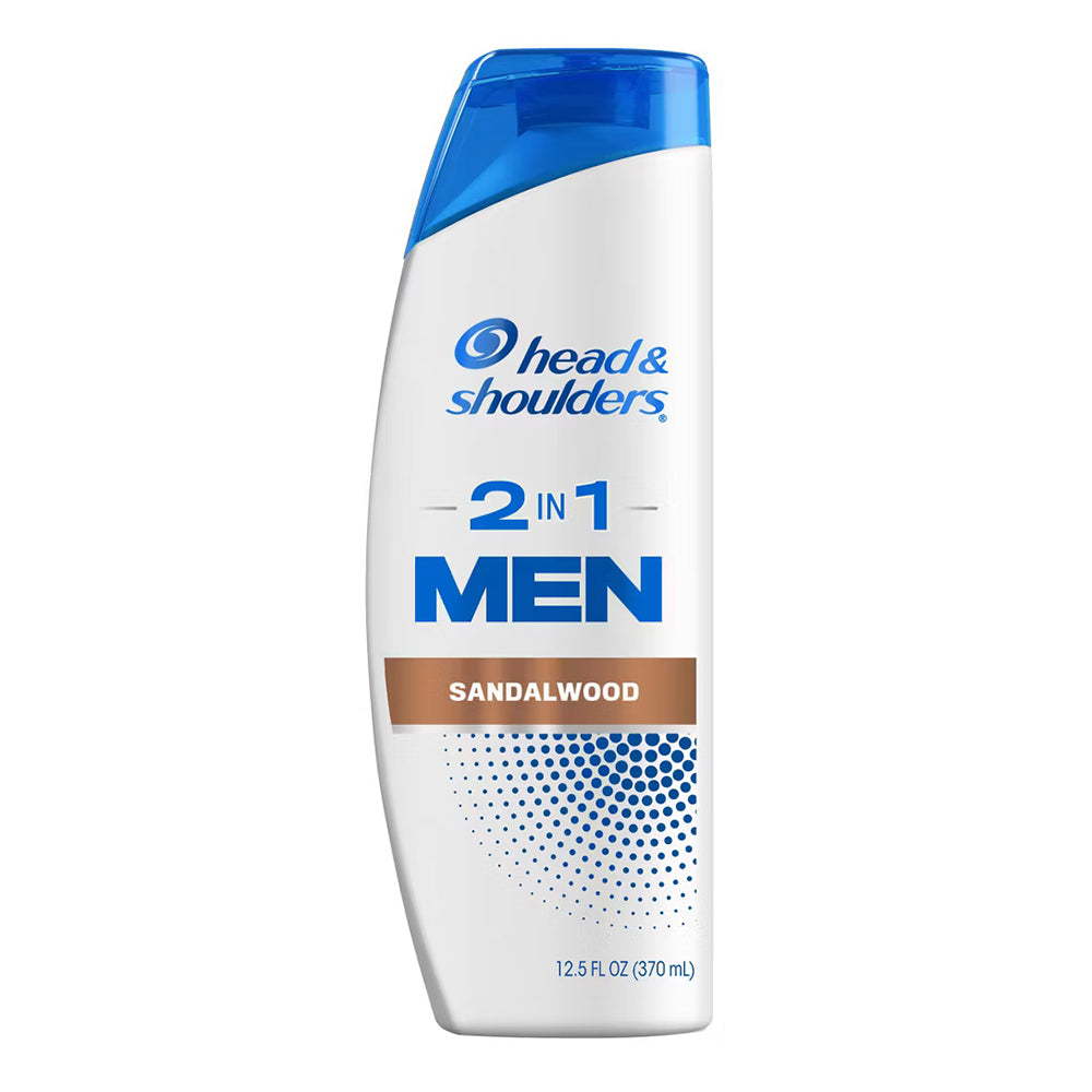 Head and Shoulders Mens 2 in 1 Dandruff Shampoo and Conditioner Sandalwood 12.5Oz (370ml)